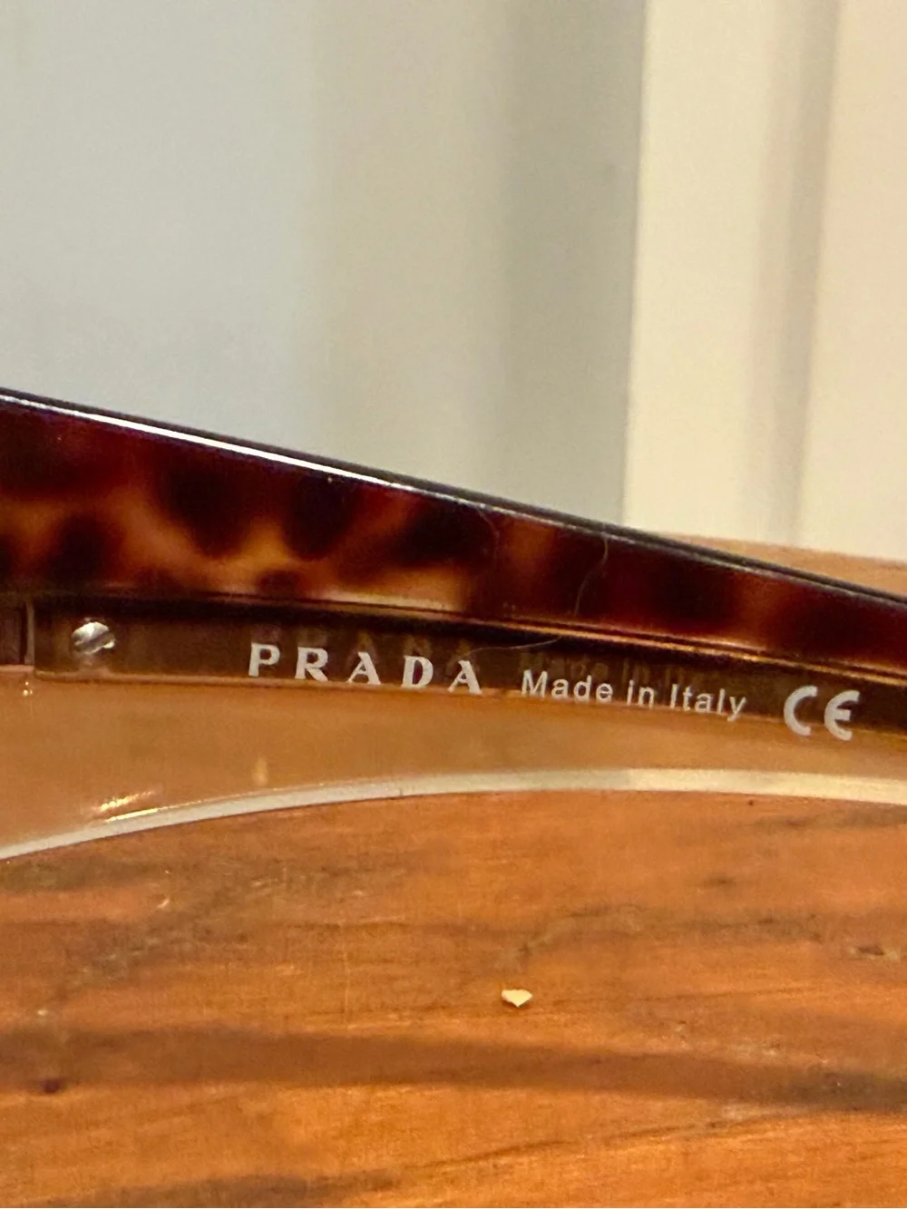 VTG Prada SPR 75G Shield Aviator Sunglasses Silver Brown Tortoise Made In Italy